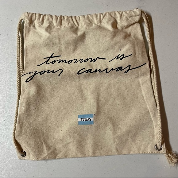 TOMS Drawstring Dust Bag Tomorrow Is Your Canvas 12 X 14.75 - Picture 4 of 10
